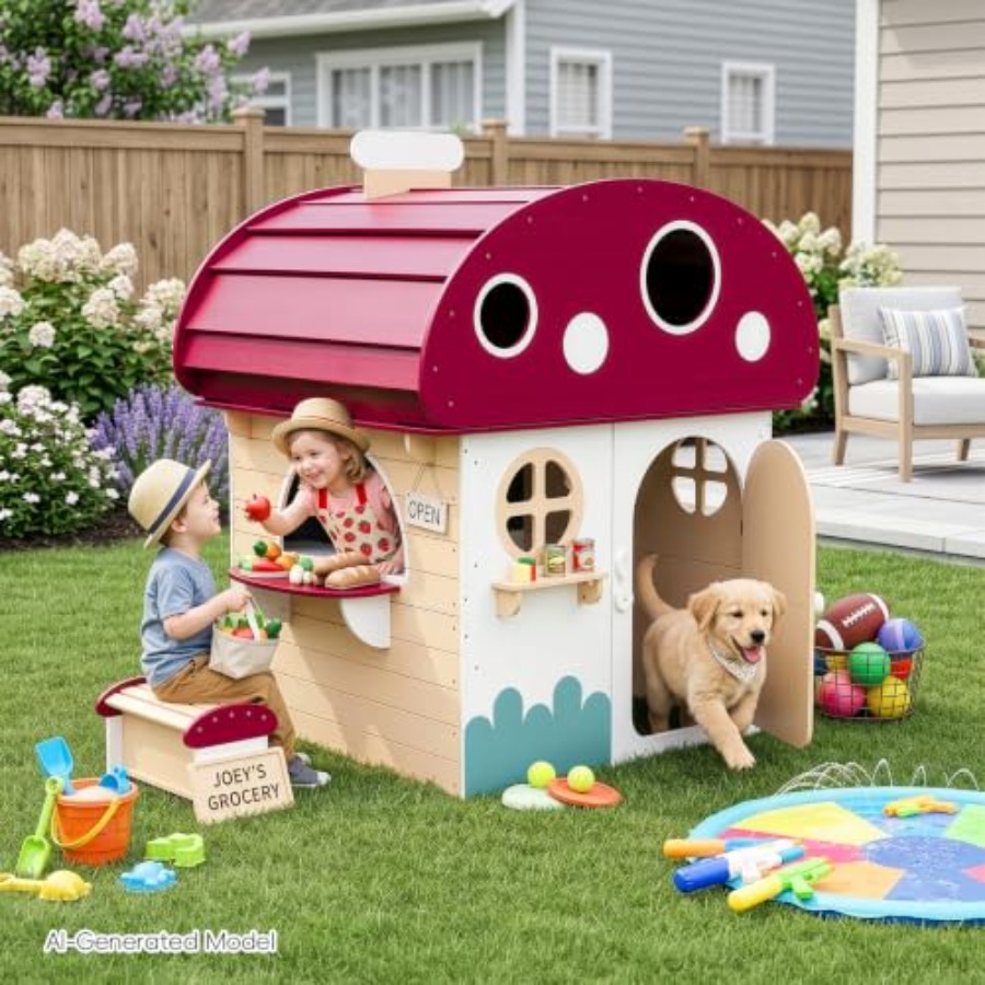 Kids Outdoor Chalkboard - Maisonnette de jeu extérieure en bois