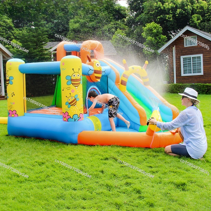 Kids Outdoor Jumping Castle - Château gonflable avec toboggan aquatique, trampoline