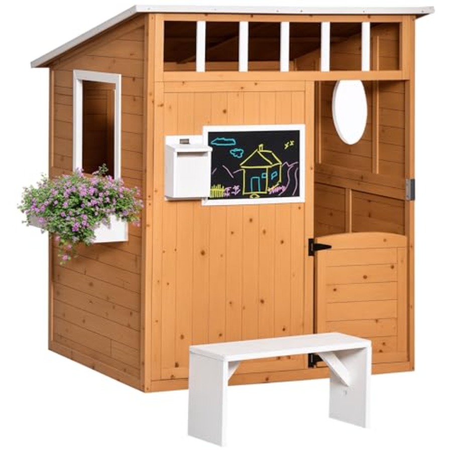 Kids Outdoor Playhouse - Maisonnette en bois d'extérieur pour enfants