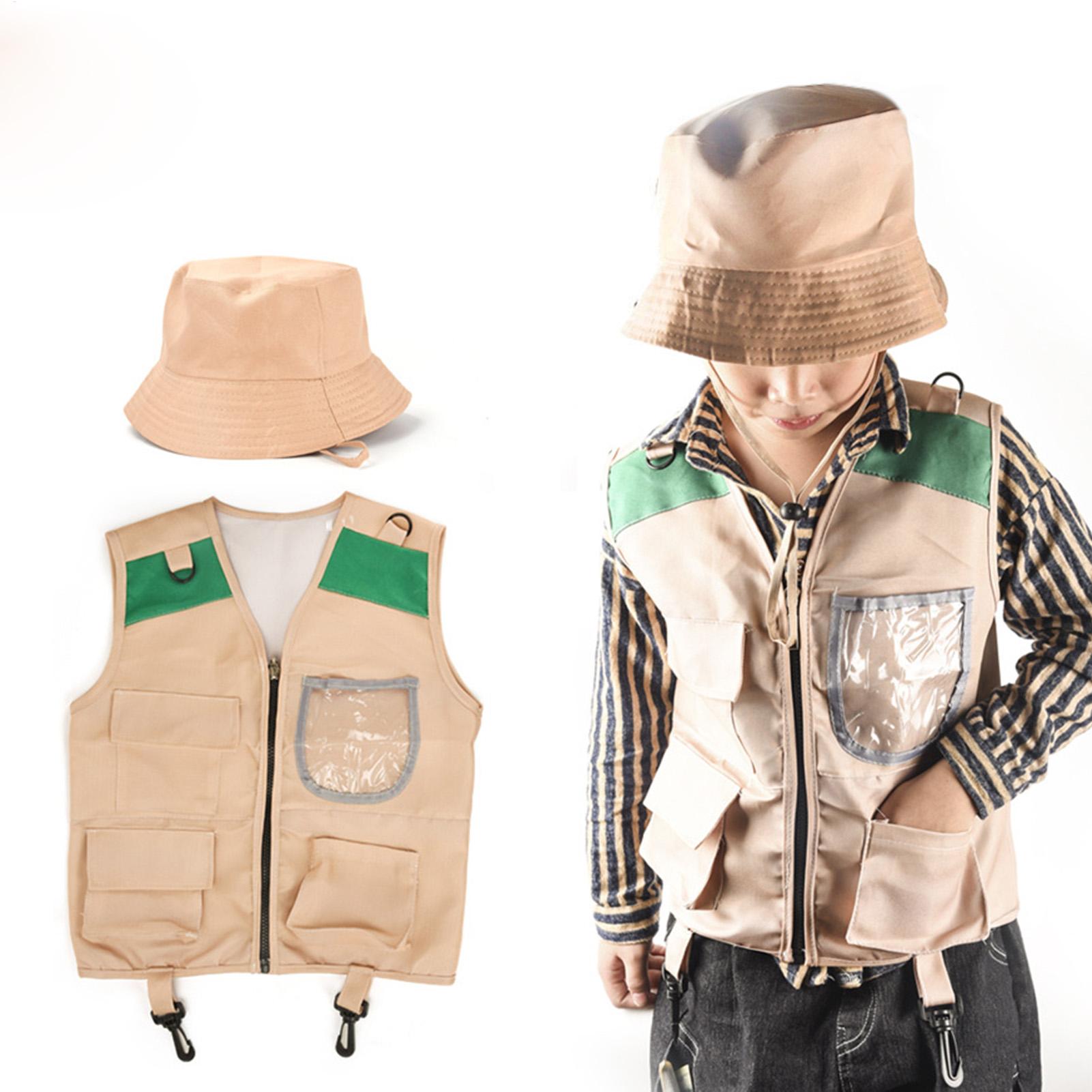 Kids Outdoor Vest - Ensemble chapeau et gilet d'explorateur pour
