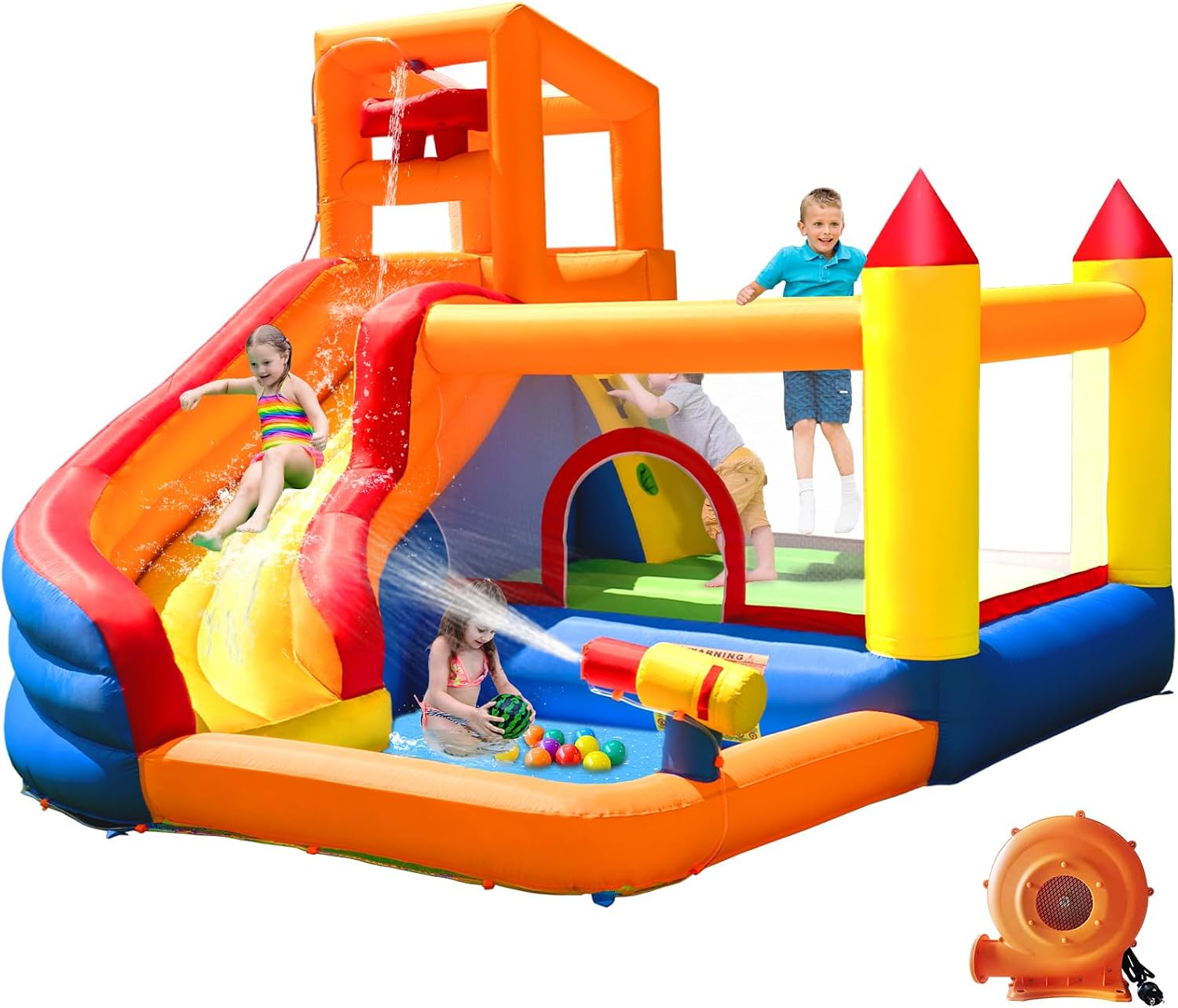 Kids Outdoor Playhouse - HuaKastro Toboggan aquatique gonflable pour enfants