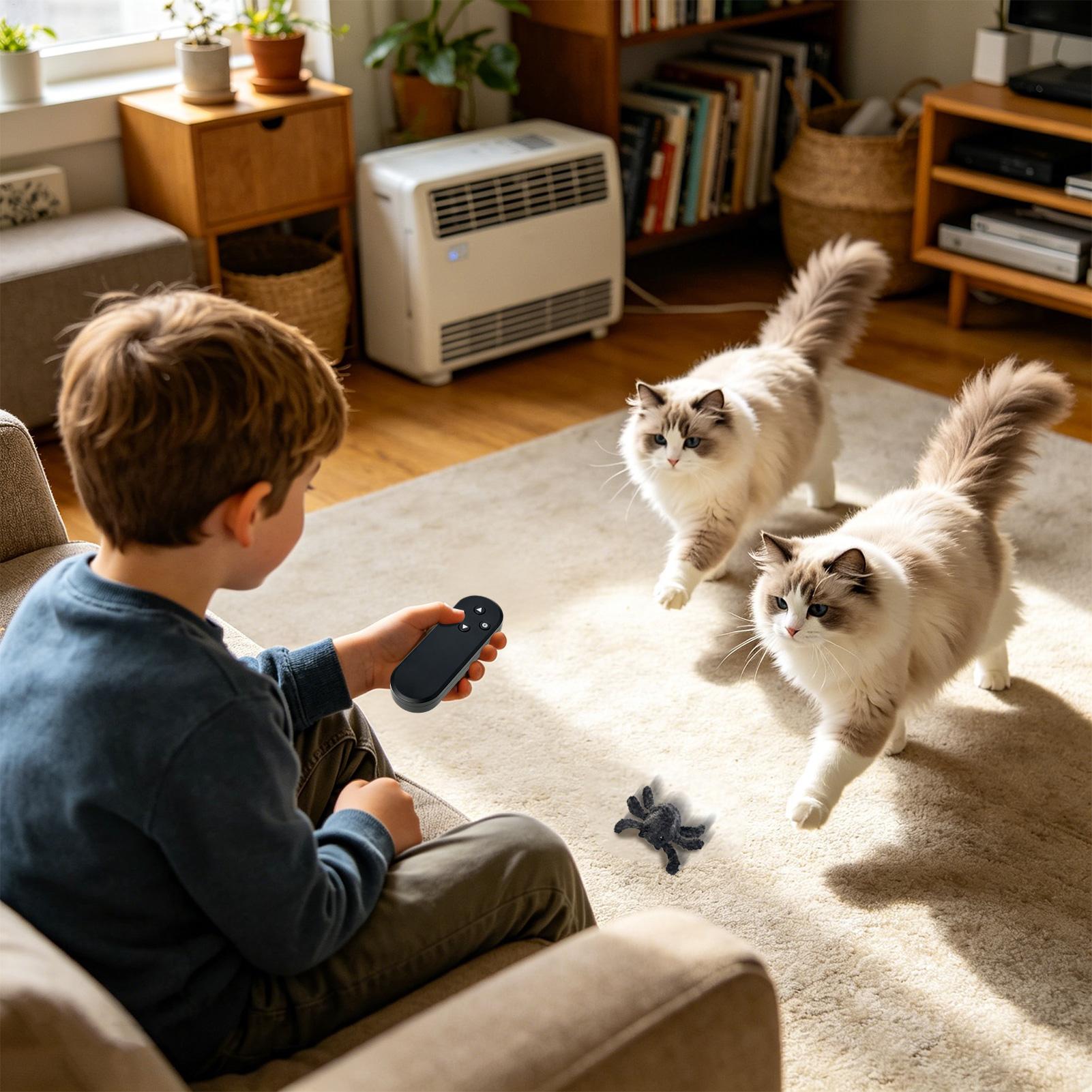 Kids Indoor Outdoor Games - Jouets araignées souples rechargeables, animaux réalistes