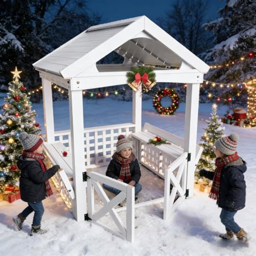 Kids Outdoor Playhouse - Maisonnette en bois d'extérieur pour enfants