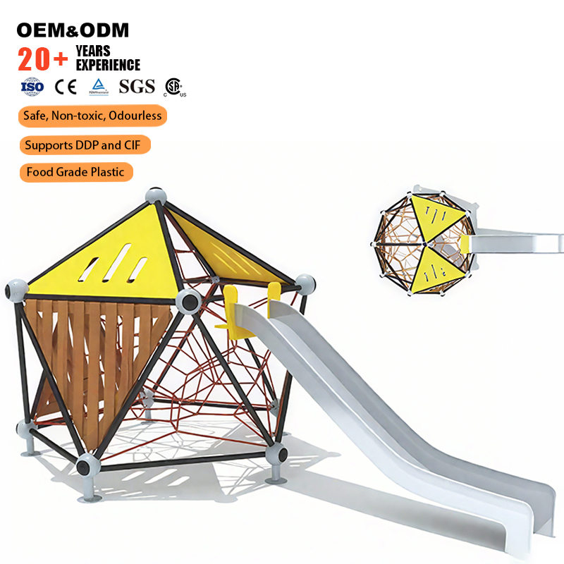 Kids Outdoor Climbing Dome - Dôme géodésique extérieur avec toboggan pour