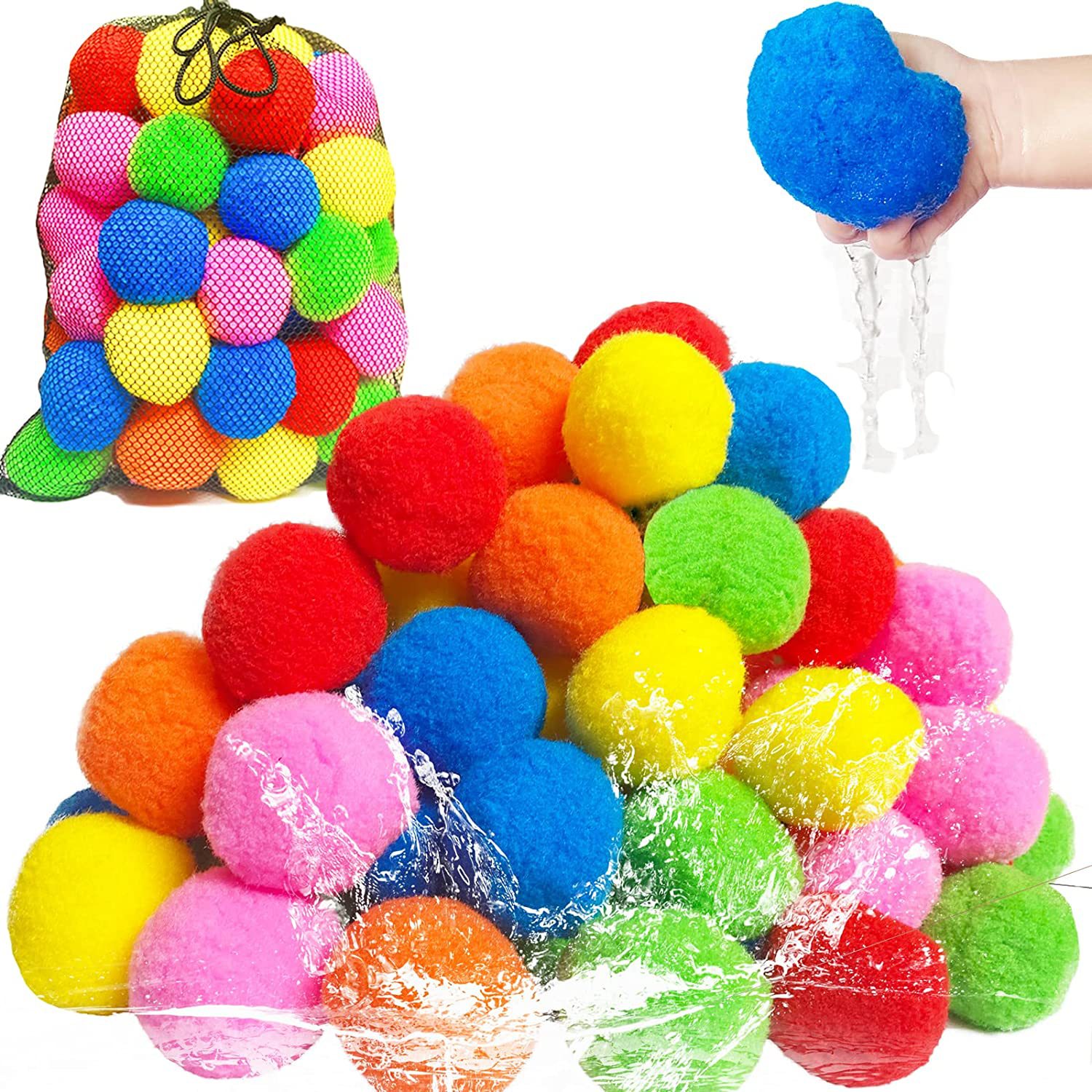 Kids Outdoor Pool - 12/30/60 pièces ballons d'eau réutilisables coton