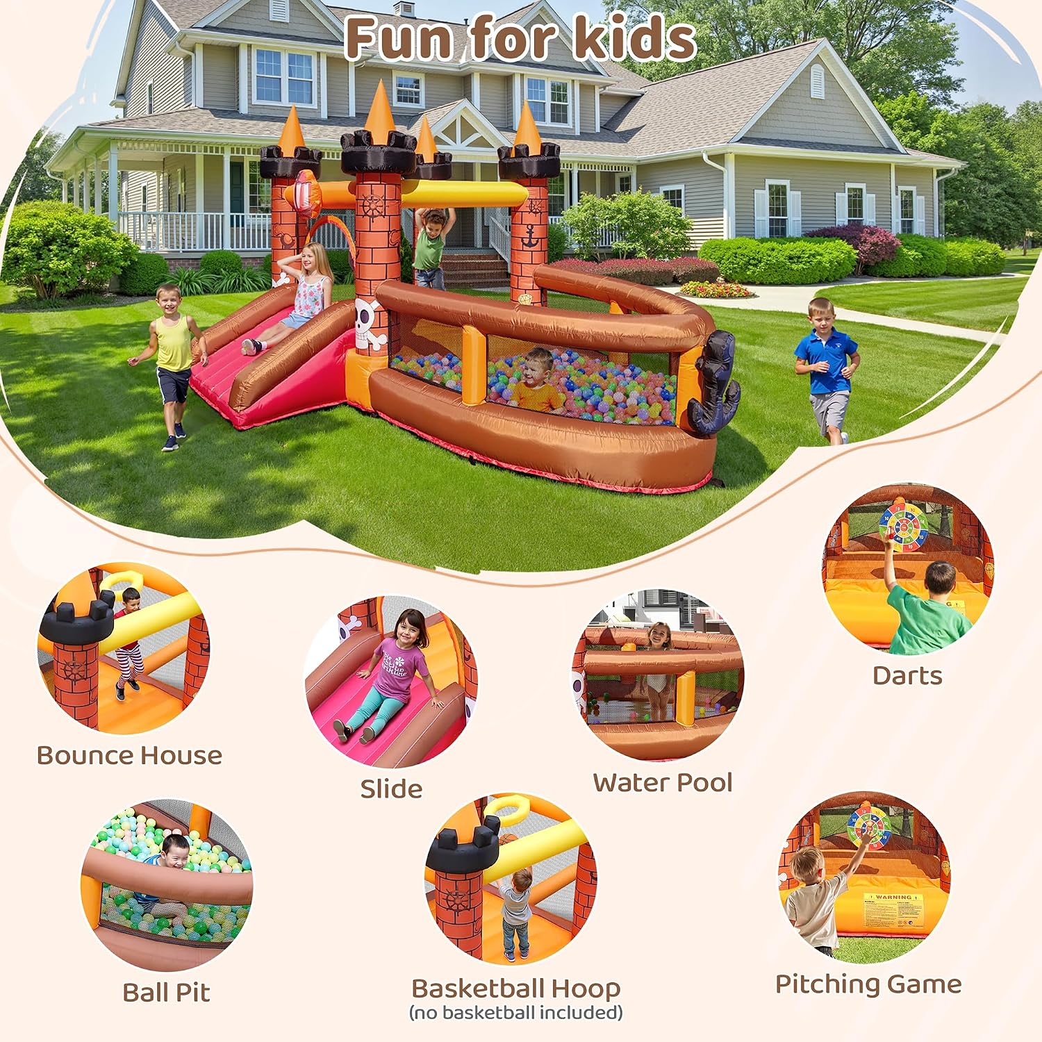 Château gonflable pour enfants - Kids Outdoor Jumping Castle avis et prix