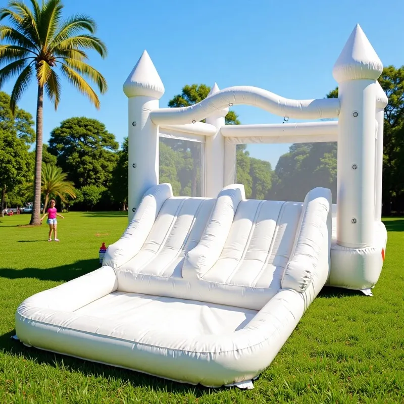 Château gonflable géant blanc  - Kids Outdoor Jumping Castle avis et prix