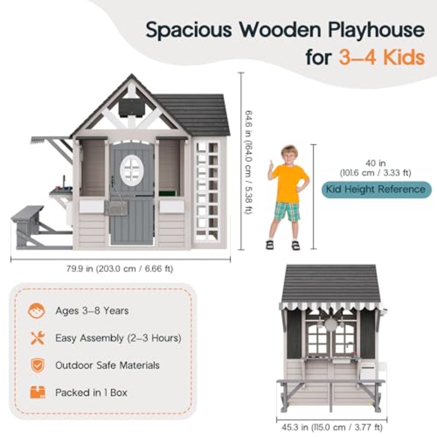 Maisonnette de jeu en bois pou - Kids Outdoor Chalkboard avis et prix